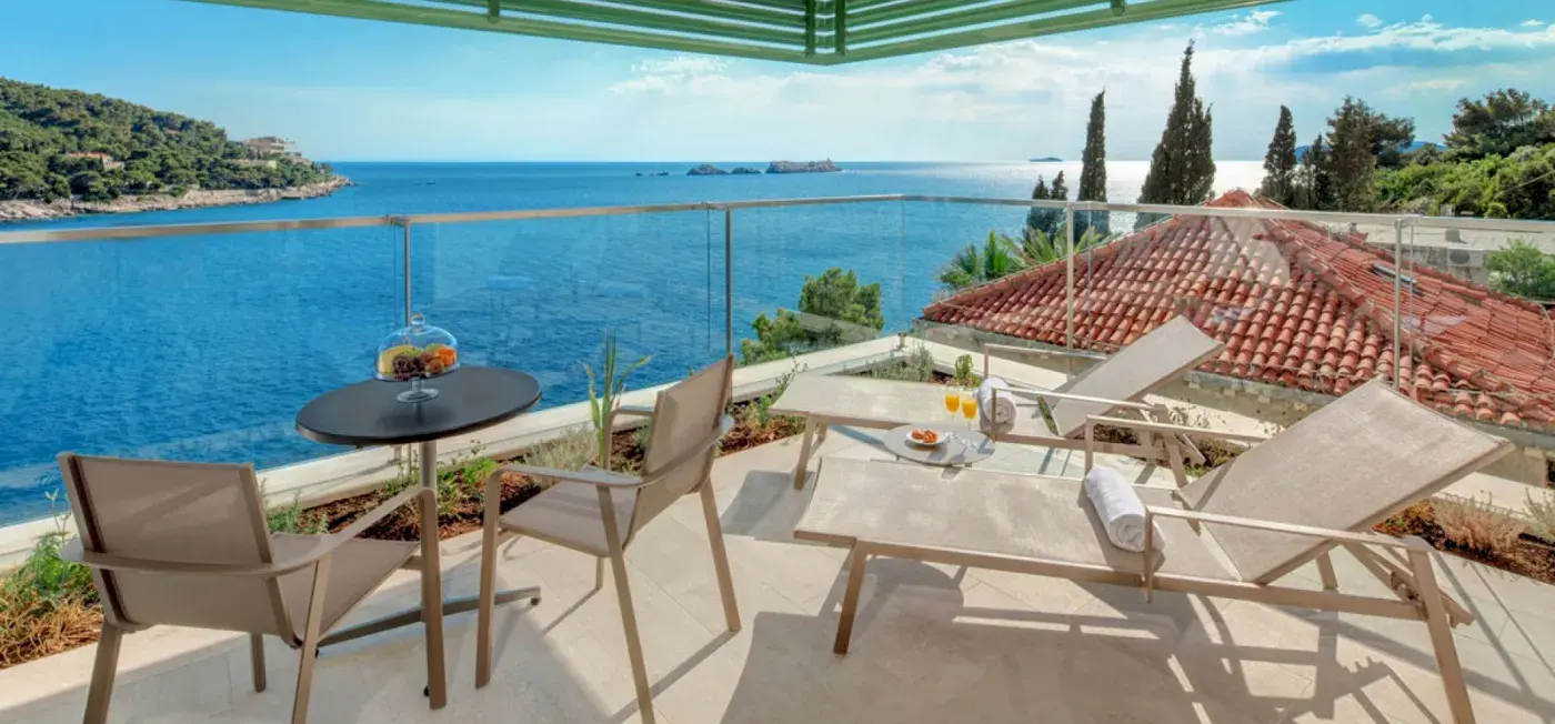 Adriatic Sea and Lapad Bay view of Hotel More Dubrovnik, Croatia